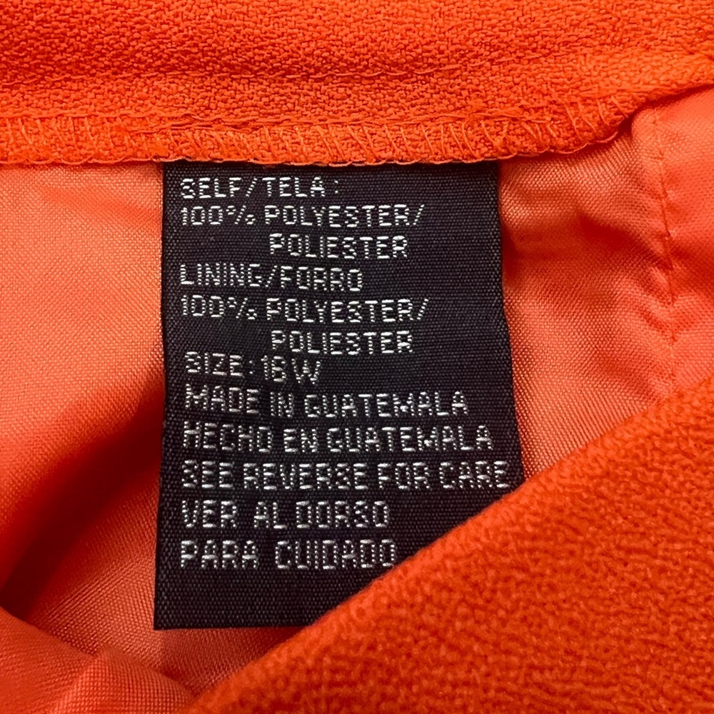 Vintage Orange Pencil Skirt‎ Midi knee length stretch waist plus-size 16 - Picture 7 of 8